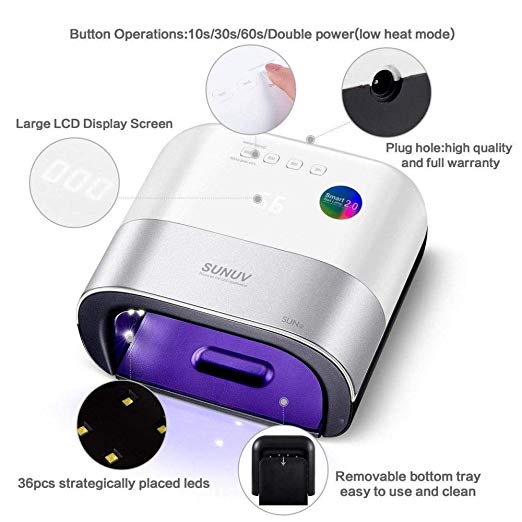 دستگاه خشک کن ناخن UV - LED - SUN 3 ، نور خنک کننده با سنسور هوشمند، صفحه نمایش ال سی دی